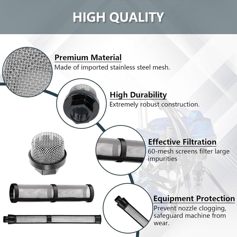 KUEDPEZ 246385 246384 287032 Airless Sprayer Filter Set, Fit for Graco 395 390 490 495 495 595 3400 Airless Spray Paint Sprayer Parts, 3 Types for graco Sprayer Filters (3+6+6 Packs) - Image 5